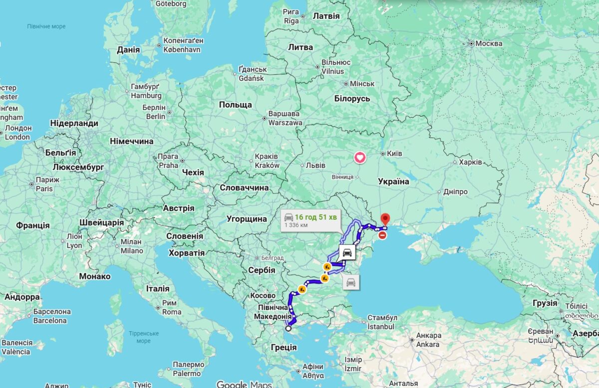Україна Молдова Румунія Болгарія Греція на карті Європи